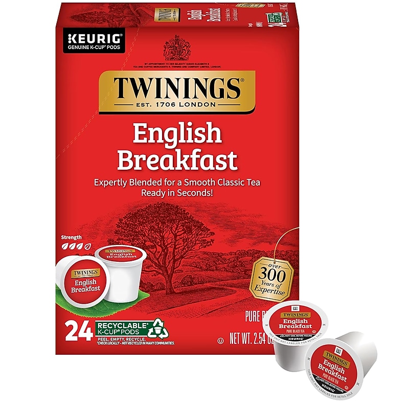 Twinings English Breakfast Black Tea, Keurig® K-Cup® Pods, 24/Box (TNA85780) image 1