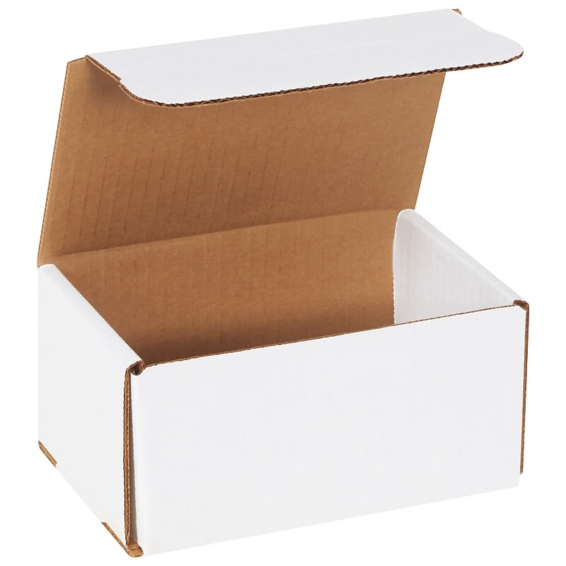 6" x 4" x 3" Corrugated Mailers, White, 50/Bundle (M643) image 1