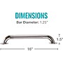 DMI 16" Institutional Steel Knurled Grab Bar, Silver (521-1530-0616)~#|#~263216BE-0415-4148-B7B6E4683D3D39F8_sc7