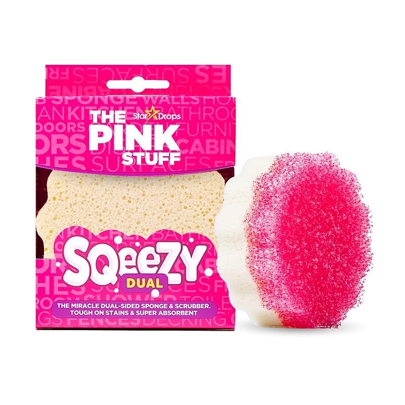 The Pink Stuff Sqeezy Dual Sided Non-Scratch Sponge with Scrubber (8237733) image 1