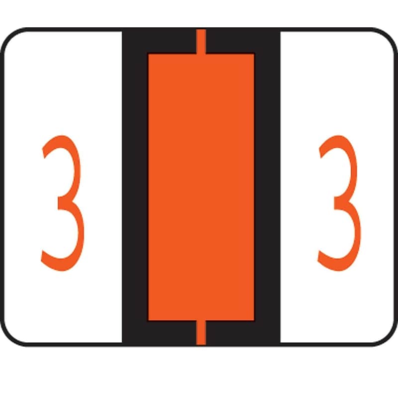Medical Arts Press TAB Products Compatible Numeric Sheet Style Labels, "3", 126/Pack (33833) image 1