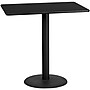 Flash Furniture Laminate Table Top with 24'' Round Bar-Height Table Base, 30" x 48", Black (XUBK3048TR24B)~#|#~2649841E-E64C-49C5-852F9ED84B62BB93_sc7