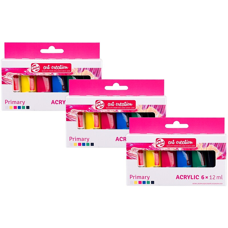 Talens Art Creation Acrylic Paint, Assorted Colors, 12mL, 6/Set, 3 Sets/Bundle (TLN9021860M-3) image 1
