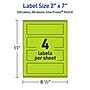 Avery Printable Rectangle Multipurpose Labels, 2" x 7", Bright Green, 320/Box (94243)~#|#~264E253D-F136-4E68-AF478E0B1BB24D07_sc7