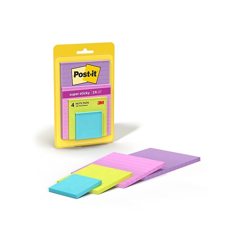 Post-it Super Sticky Notes, 3" x 3", Supernova Neons Collection, 70 Sheet/Pad, 24 Pads/Pack (654-24SSMIA-CP) image 1