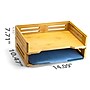 Officemate Bamboo Desk Accessories 2-Compartment Stackable Wood Desk Organizer, Natural wood grain, 2/Pack (71004)~#|#~264E443B-7B09-4CEB-880D66A5D49D0D18_sc7