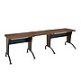 Techni Mobili Deluxe L-Shaped Desk with Inline Team Desk Option, Walnut/Grey(RTA-3806-M615)~#|#~265E4938-9336-4065-B8CD3E7C3549900F_sc7