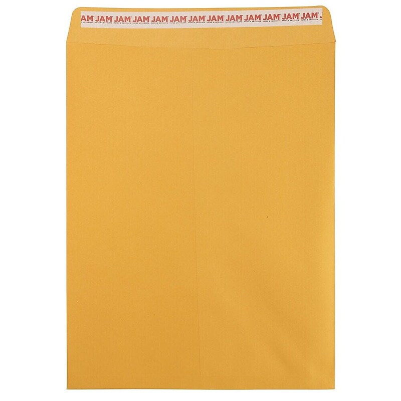 JAM Paper Self Seal Catalog Envelope, 12" x 15 1/2", Brown Kraft, 50/Pack (13034236I) image 1