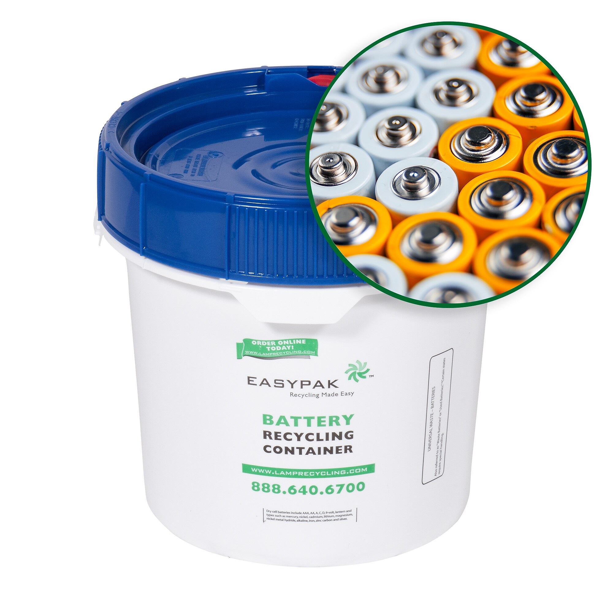 Terracycle Regulated Waste Plastic EasyPak Alkaline Battery Recycling Container, 0.6 Gallon, White (510-2600) Sansujyuku sansujyuku.com