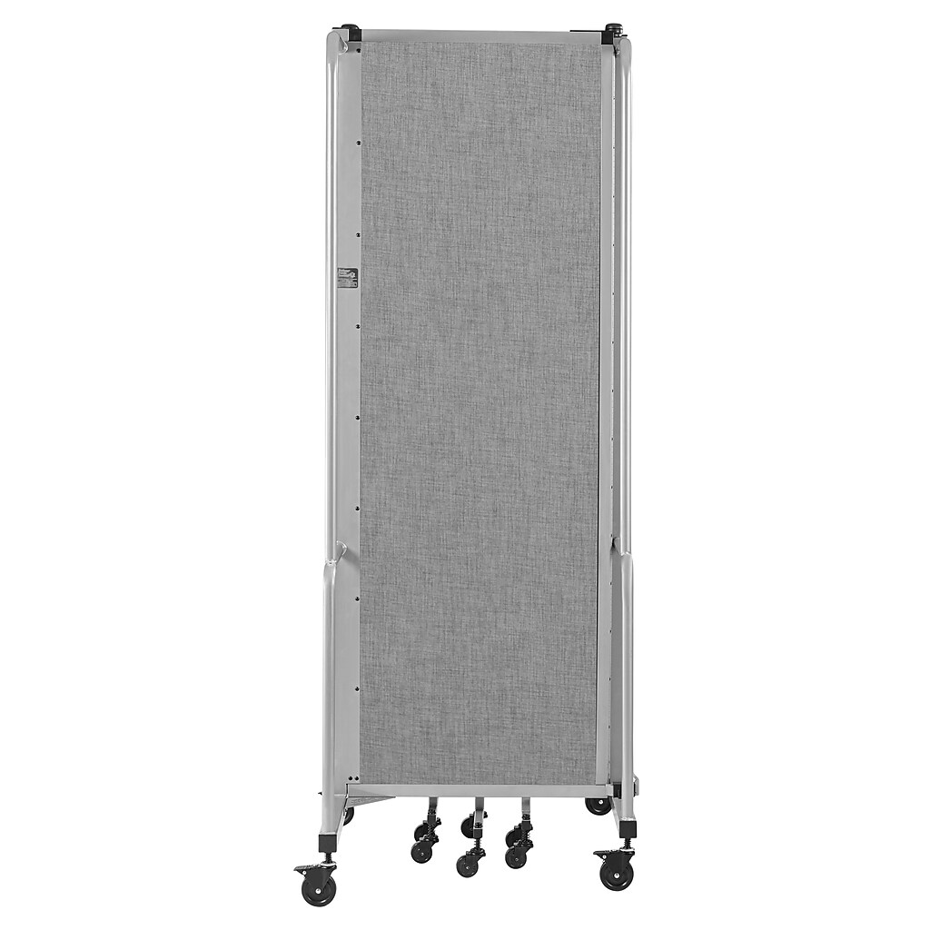 Front view of vertical single panel with base frame and wheels