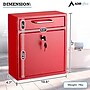 AdirOffice Steel Indoor/Outdoor Interoffice Drop Box Mailbox, Medium, Red (631-05-RED-PKG)~#|#~2674FF9B-5799-4A76-A19ABE1E72BADE63_sc7