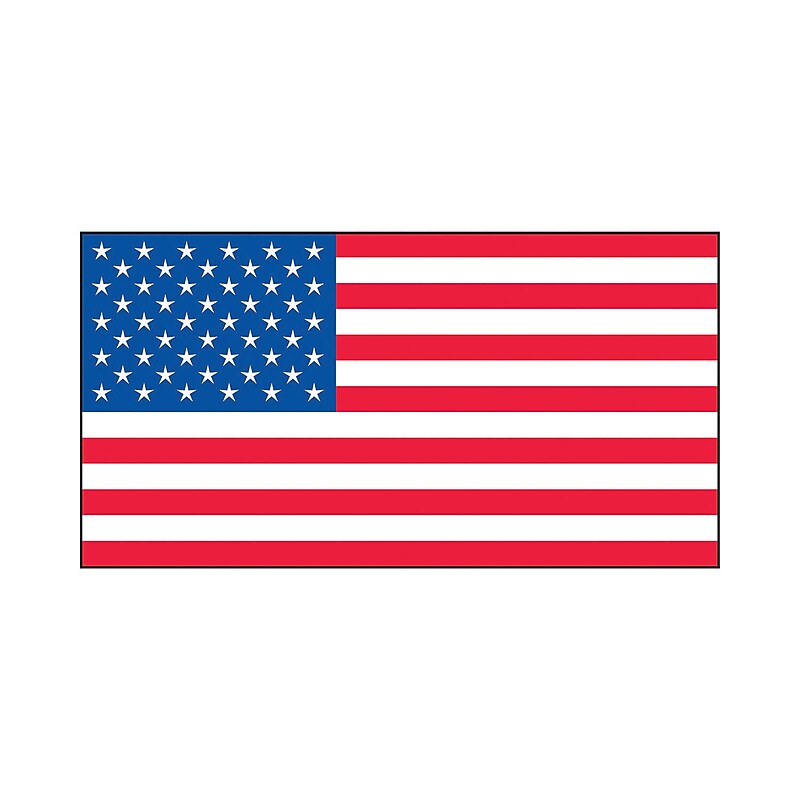 Accuform Hard Hat/Helmet Decal, AMERICAN FLAG, 1½" x 3", Reflective Adhesive Vinyl, 5/Pack (LHTL675) image 1