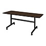 Regency Kobe Flip Top 60"W x 30"D Rectangular Training Room Table, Laminate, With Wheels, Neo Walnut (MKFT6030NW)~#|#~267B7F7C-B903-44EB-84D3E78A0FC1CF8A_sc7