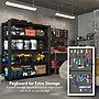 FlexiSpot 5-Shelf Metal Garage Storage Rack with Pegboard, 78" x 47.2" x 18", Black (CJ029-DJ)~#|#~267EB913-CCE4-428F-957E825E6EAE2086_sc7