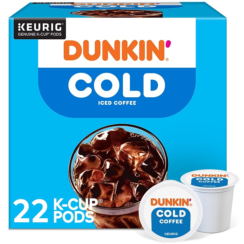 Dunkin' Cold Iced Coffee Keurig® K-Cup® Pods, Medium Dark Roast, 22/Box (5000369251) image 1