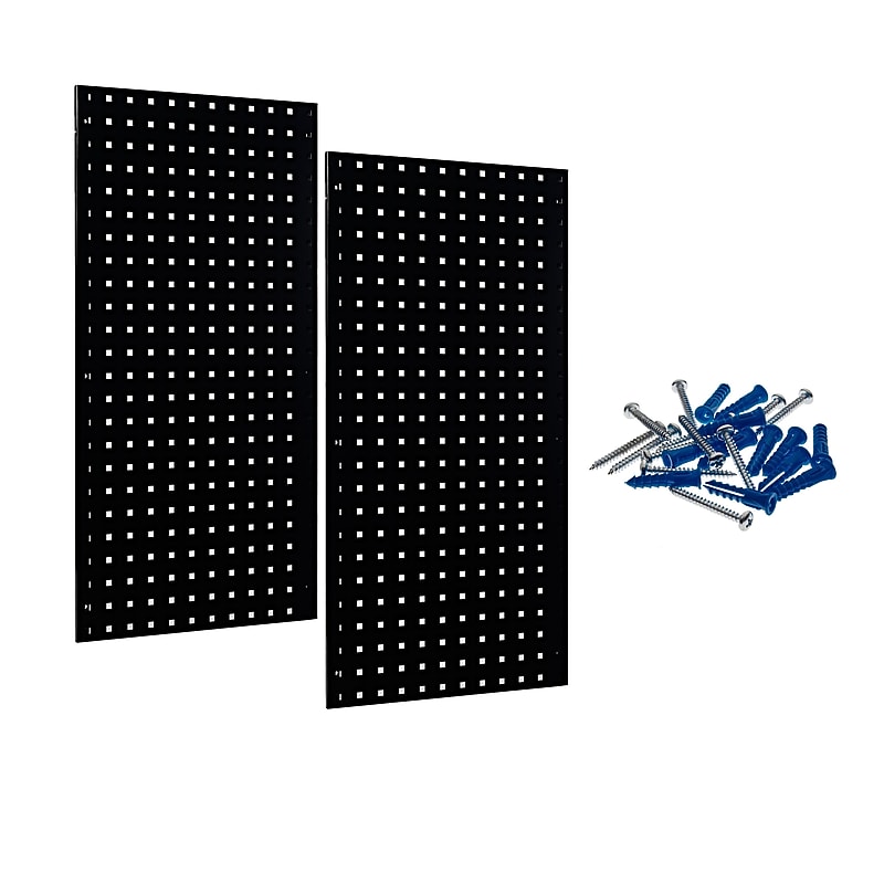 Triton Products LocBoard 18" x 36" x 9/16" Steel Square Hole Pegboards, 2/Set (LB18-BK) image 1