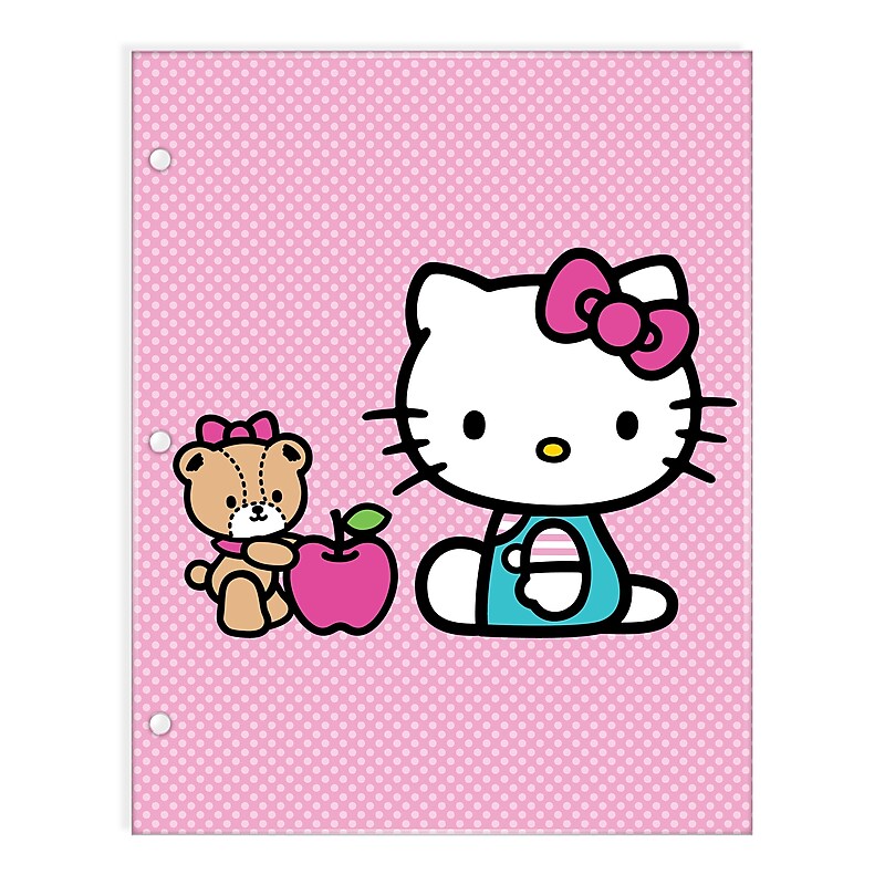 Innovative Designs Hello Kitty 3-Hole Punched 2 Pocket Portfolio Folder, Multicolored (717214HK-SA) image 1