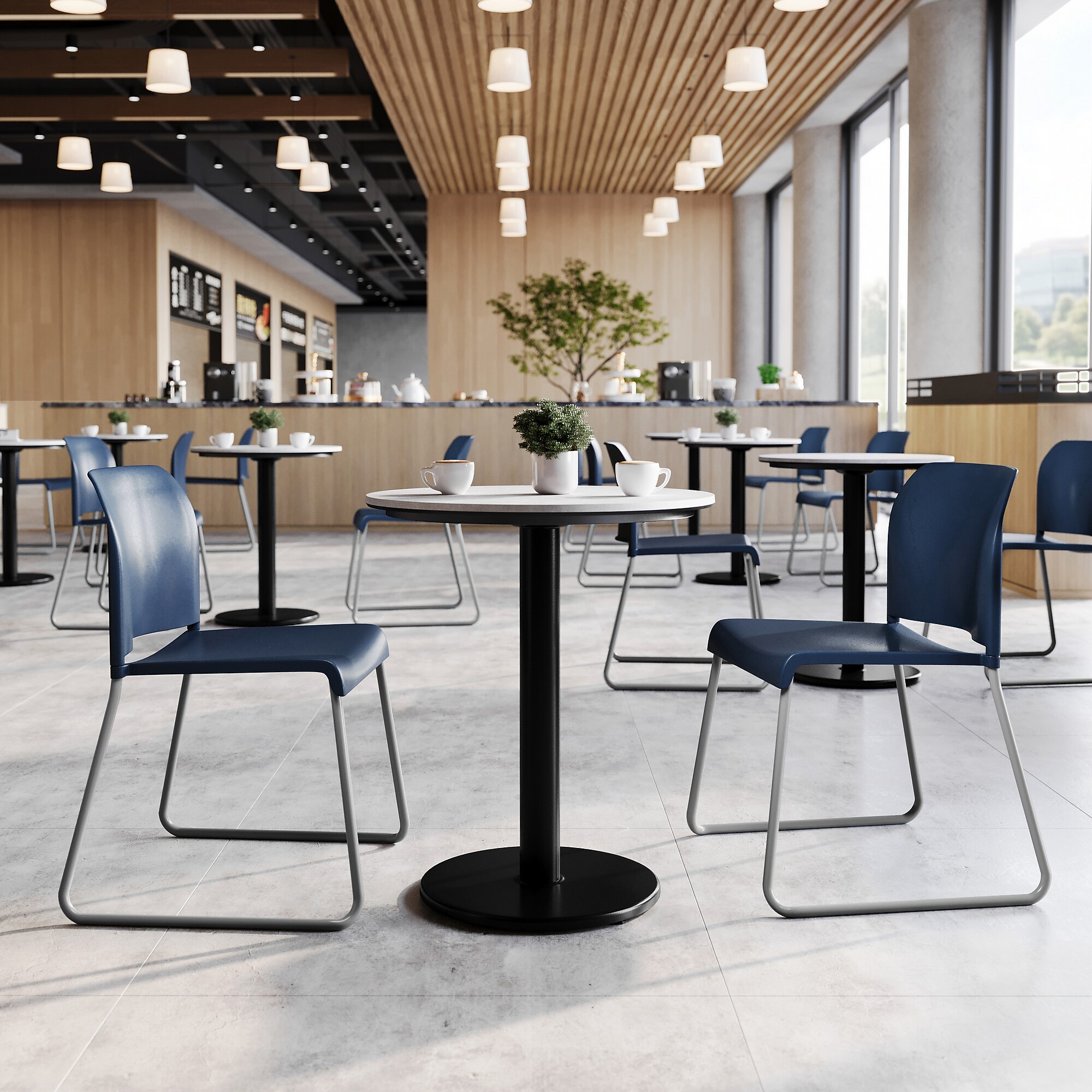 Flash Furniture Hercules Kenai Office Reception Stack Chair, Navy Plastic/Gray Frame (RUT239ANNV) Sansujyuku sansujyuku.com