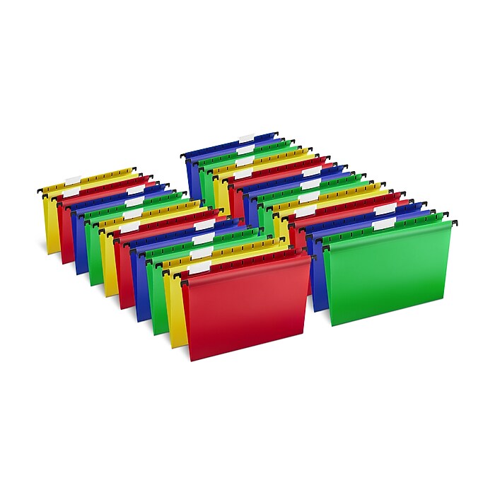 Staples Hanging File Folders, Letter Size, Assorted Colors, Water