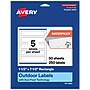 Avery Waterproof Rectangle Laser Multipurpose Labels, 1.5" x 7.5", White, 250/Box (19479399278)~#|#~2697B114-1CF2-4515-BA15989277F6EDCB_sc7