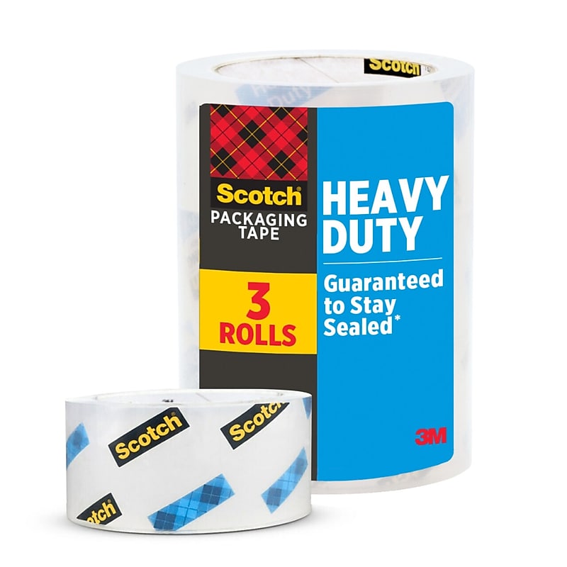 Scotch Heavy Duty Packing Tape, 1.88" x 38.2 yds., Clear, 3/Pack (3850S-LR3) image 1