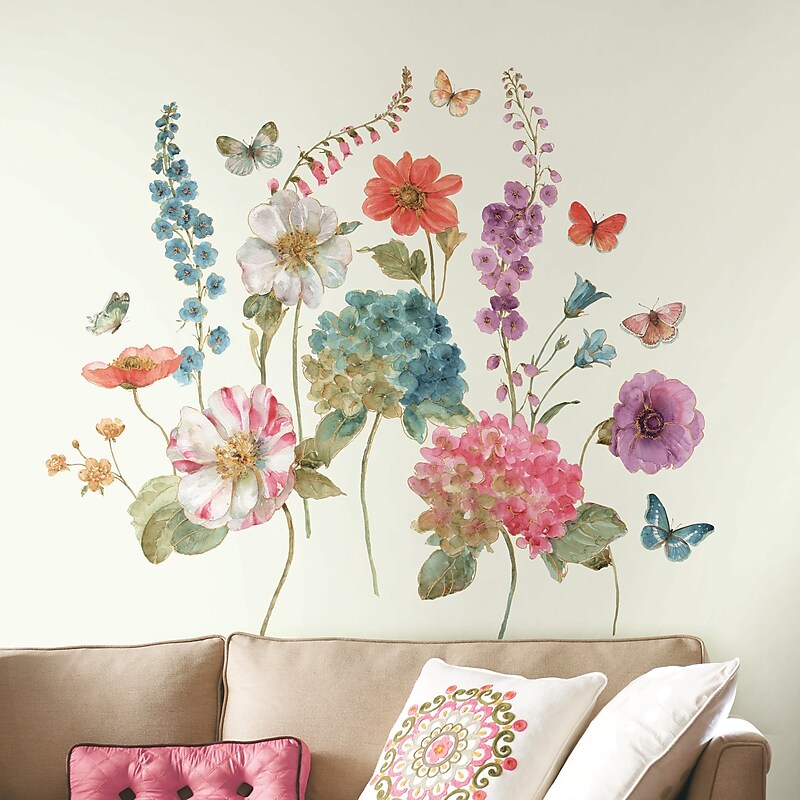 York Wallcoverings Lisa Audit Garden Flowers Giant Wall Decals, Botanical (RMK3261GM) image 1