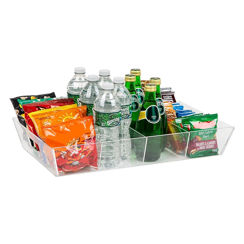 Mind Reader Acrylic 4-Compartment Snack Organizer Tray, Clear (SNACKBEVT-CLR) image 1