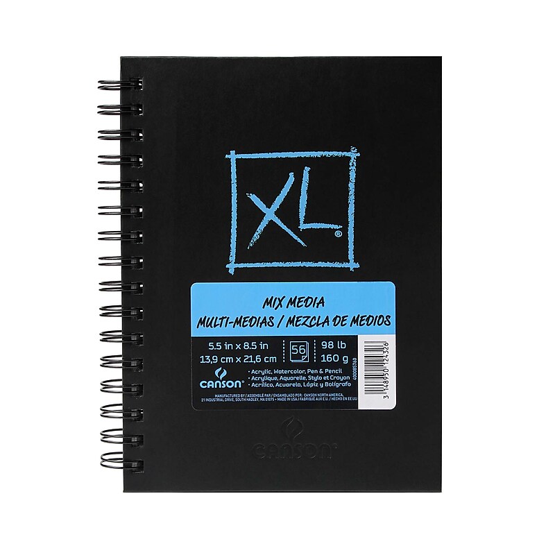 Canson XL Series 5.5" x 8.5" Wire Bound Mixed Media Sketch Book, 60 Sheets/Book (MCXC400085760) image 1