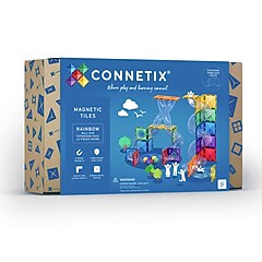 Connetix Magnetic Tiles Rainbow Ball Run Expansion Pack, 66 Pieces