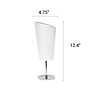 Creekwood Home Chrome Slanted 12.4" LED Table Lamp, White (CWT-1012-WH)~#|#~26B5F773-84BB-4311-886C33B10058CD33_sc7