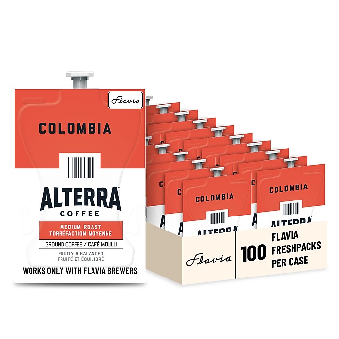 Alterra Colombia Coffee Flavia Freshpacks, Medium Roast, 100
