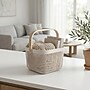 Simplify Small Mesh Storage Basket with Wooden Handle, Stone (30062-STONE-ST)~#|#~26BF3BD4-936C-49A3-BBA2F1A225266EEC_sc7