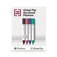 TRU RED 12-Pack Chisel Tip Assorted Tank Dry Erase Markers (TR61454)