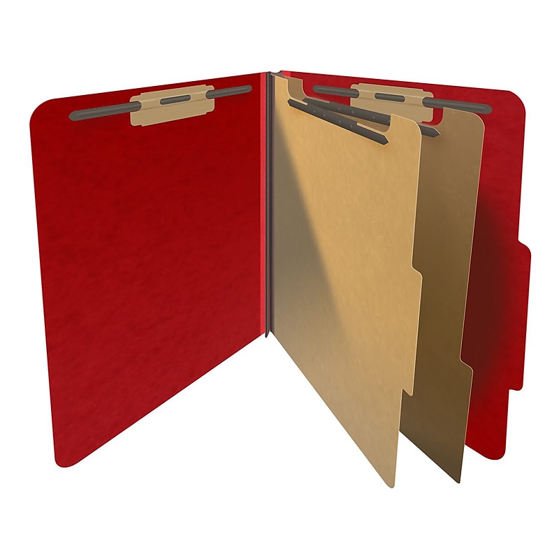 Medical Arts Press Pressboard Classification Folder, 2 Dividers, 2" Expansion, Letter Size, Deep Red, 10/Box (DV-T42-26-3DRD) image 1