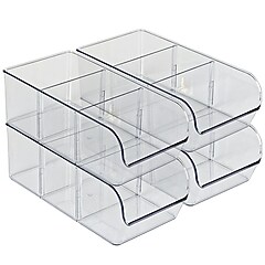Azar Clear Organizer Two-Tier Extra Small Plastic Storage Bin