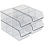Azar Small Stackable Plastic Storage Bin, Clear, 4/Pack (556750-4PK)~#|#~26C87674-D80E-44AD-BD1BC636B2F48BD8_sc7