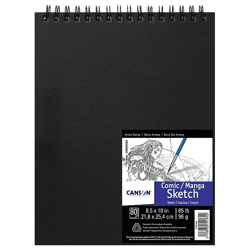 Canson Comic/Manga 8.5" x 10" Wire Bound Sketch Art Book, 80 Sheets/Book (MCXC100510424) image 1
