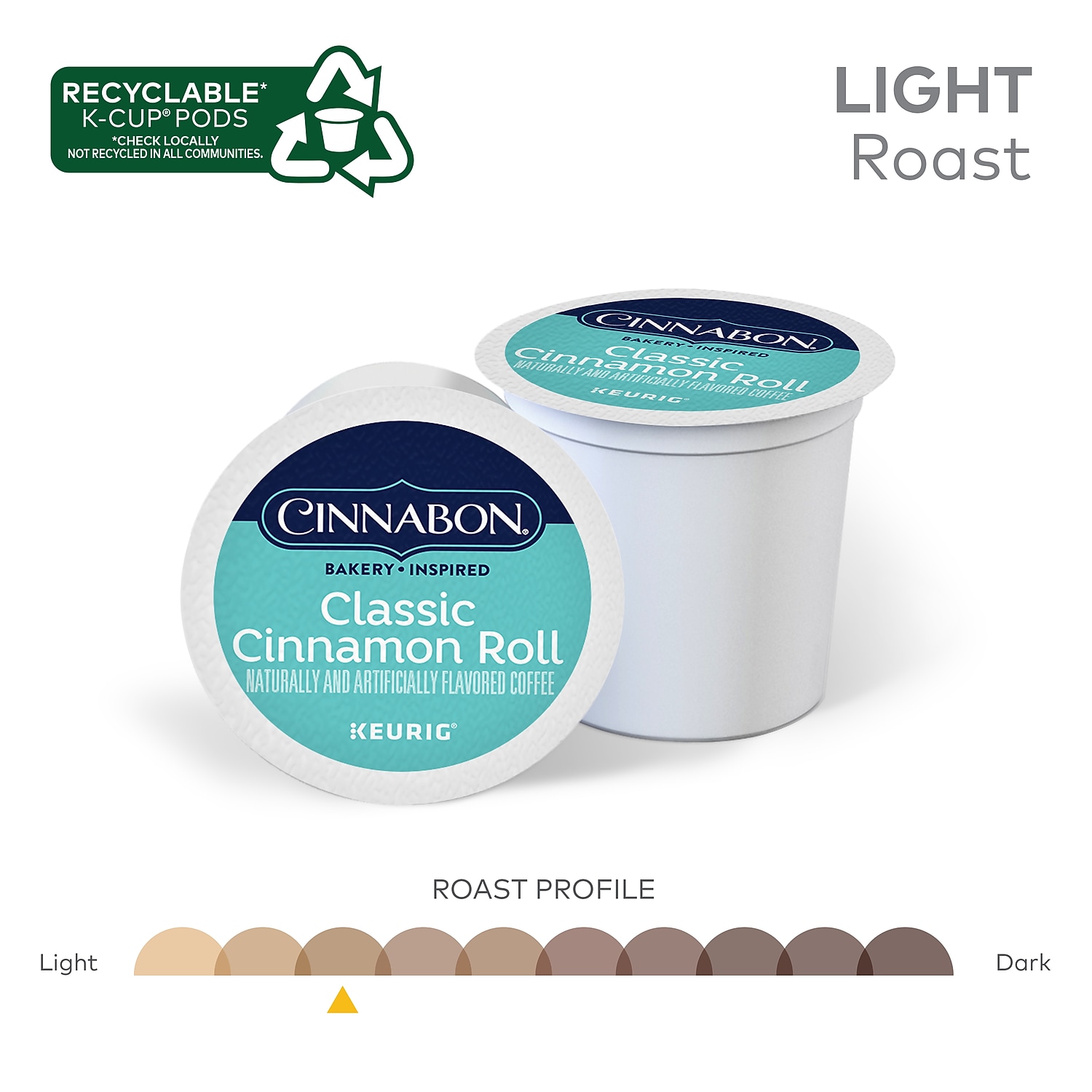 Cinnabon Cinnamon Coffee K-Cup Pods Light Roast 24411270 - Bild 4 von 5