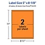 Avery Rectangle Multipurpose Labels, 5" x 8-1/8", Bright Orange, 40/Pack (94259)~#|#~26D10463-3B57-4789-B4365D11A6030E0D_sc7