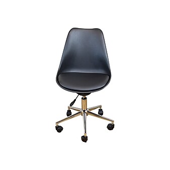 Uncaged Ergonomics Armless PP & PU Swivel Task Chair, Black (ATC-B)