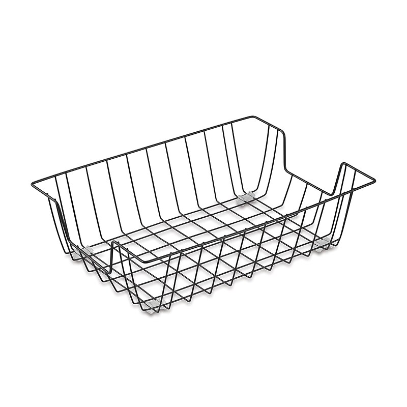 Staples Front Loading Letter Tray, 4 1/2"H x 11 1/2"W x 16 1/2"D, Black Steel (10484-CC) image 1