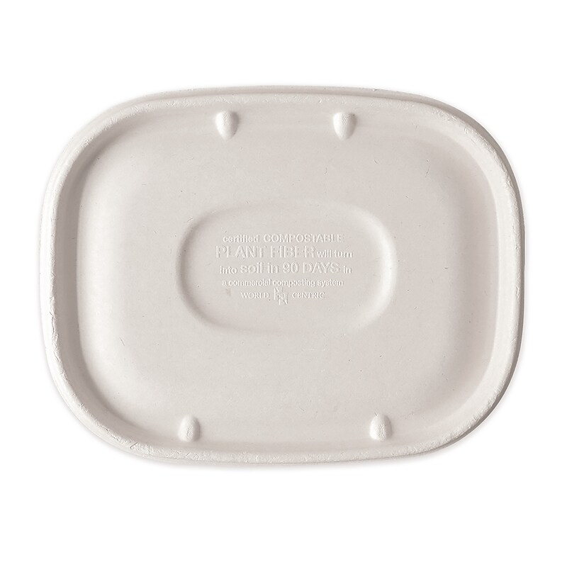 World Centric Fiber Lids for Fiber Containers, 8.9 x 6.9 x 0.4, Natural, Paper, 400/Carton image 1