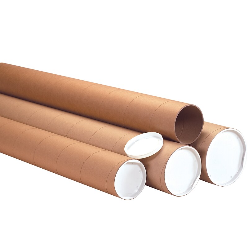 4" x 24" Kraft Mailing Tube, Kraft, 12/Carton (P4024KHD) image 1