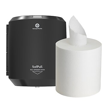 SofPull Centerpull Paper Towel Dispenser, Black (58204B) | Staples