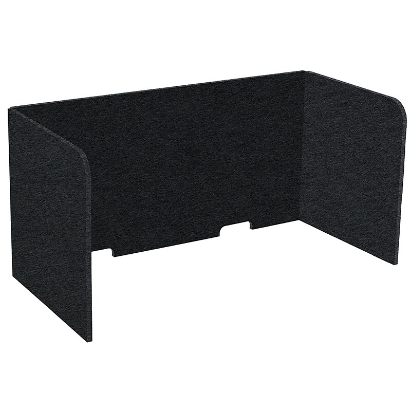 Versare SoundSorb Foldable Fabric Freestanding Privacy Panel, 24"H x 48"W, Black (DS7826104-1) image 1