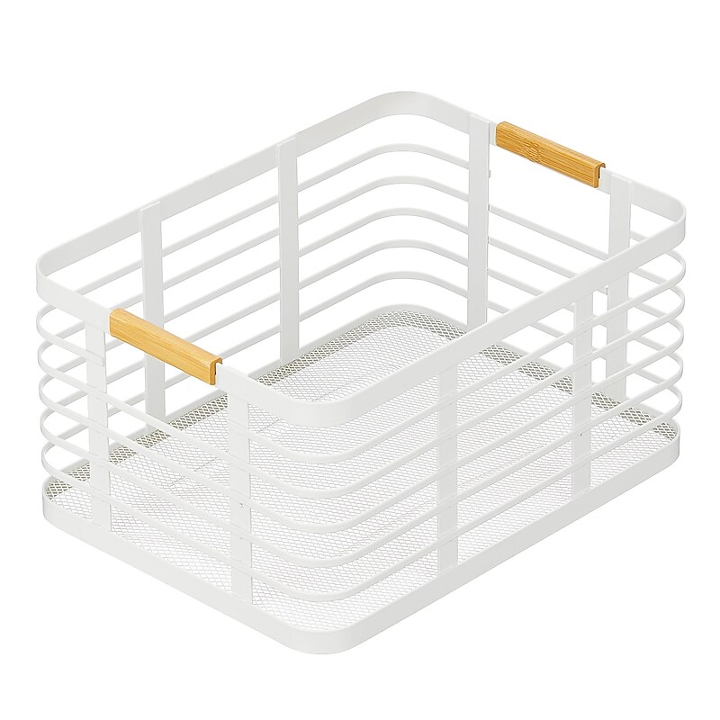mDesign Steel Organizers, Matte White/Natural (25943) image 1