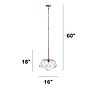 Lalia Home 1 Light 16" Metal Wire Paragon Hanging Ceiling LED Pendant Fixture, Rose Gold (LHP-3003-RG)~#|#~270BE180-04FD-4A33-991F756B28B37ACA_sc7