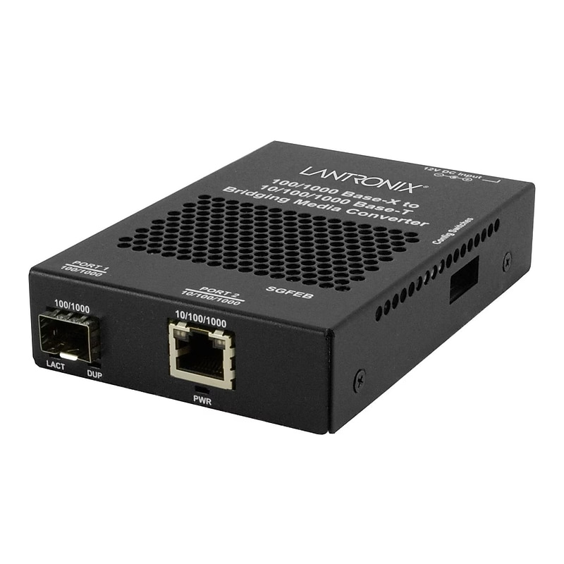 Lantronix SGFEB Gigabit Ethernet Single Mode Media Converter Transceiver, 1000 Mbps (SGFEB1040 130 LA) image 1