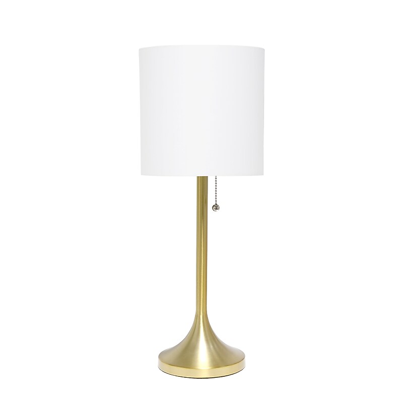 Creekwood Home Modern Glam 21.25" LED Table Lamp, Gold/White (CWT-1006-GW) image 1