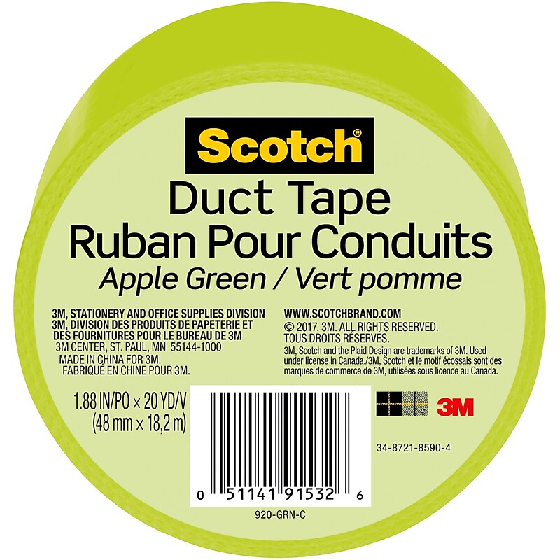 Scotch Duct Tape, 1.88" x 20 yds., Green (920-GRN-C) image 1